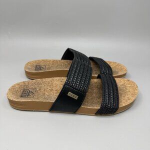 Reef Cushion Vista Hi Black Braid Women's Sandals Size 8